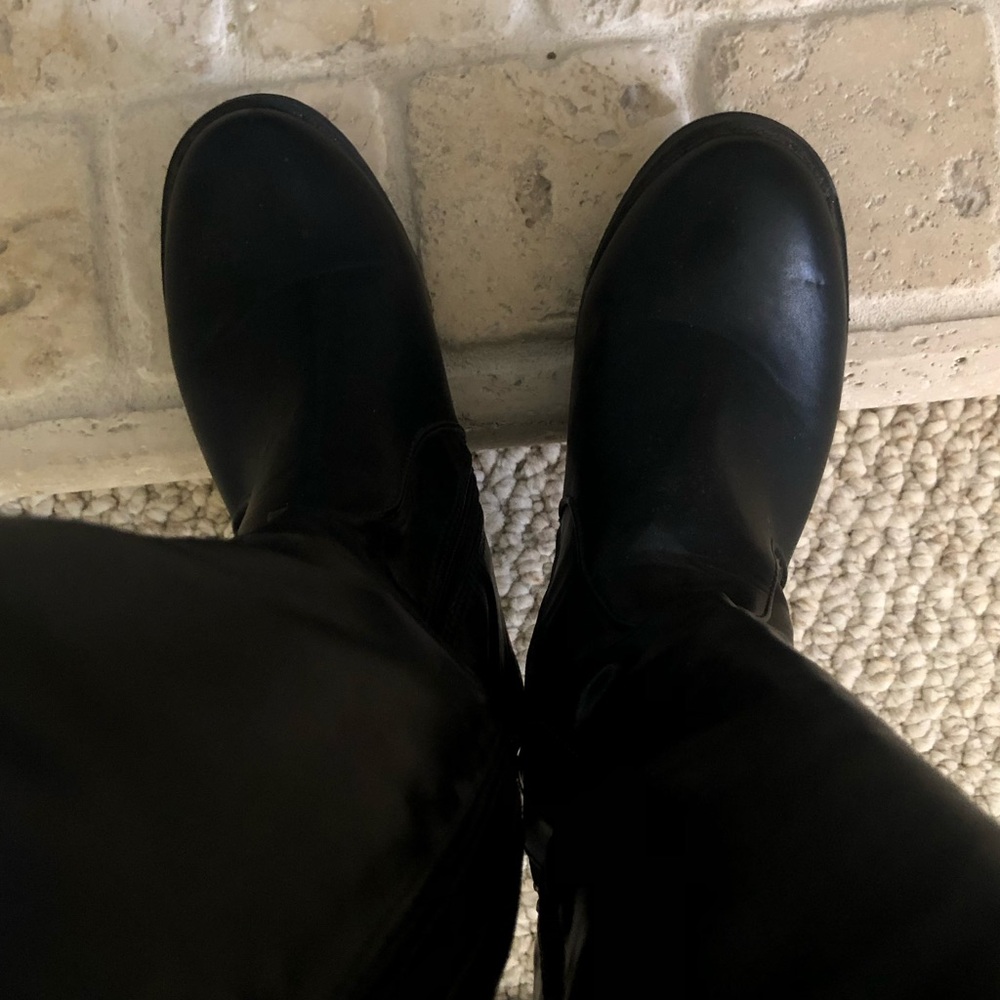 Black Studded Knee-High Boots - Picture 6 of 13